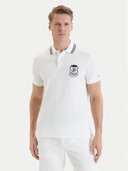 Tommy Hilfiger Tricou polo Badge alb