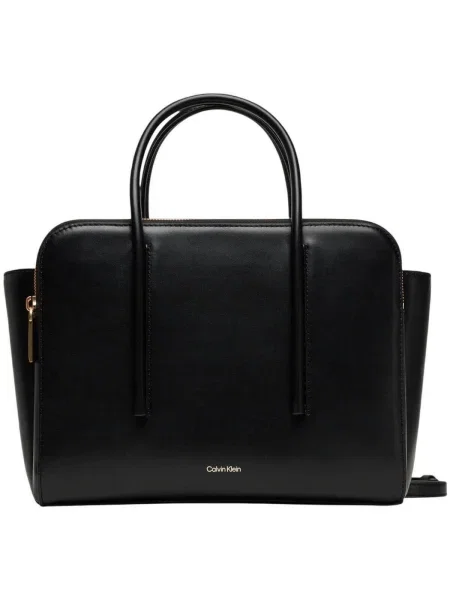 Calvin Klein Kabelka Carryall Mini Leather Tote Bag čierna