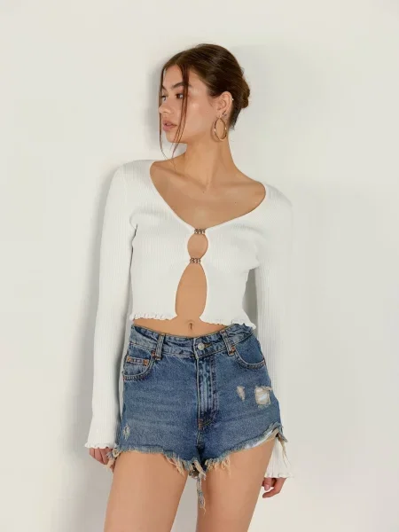 Pantaloni scurți din denim Vatkali albastru