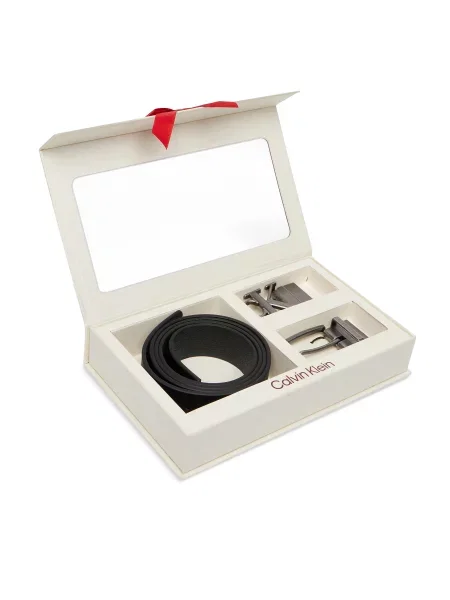 Opasok Calvin Klein Two Belt Rev Gift Set čierna