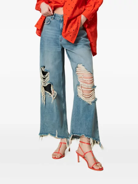 Blugi cu picior larg Twinset albastru