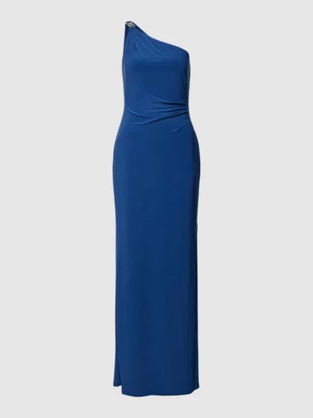 Sukienka wieczorowa z ozdobnymi obszyciem model ‘BELINA’ Lauren Ralph Lauren błękitna