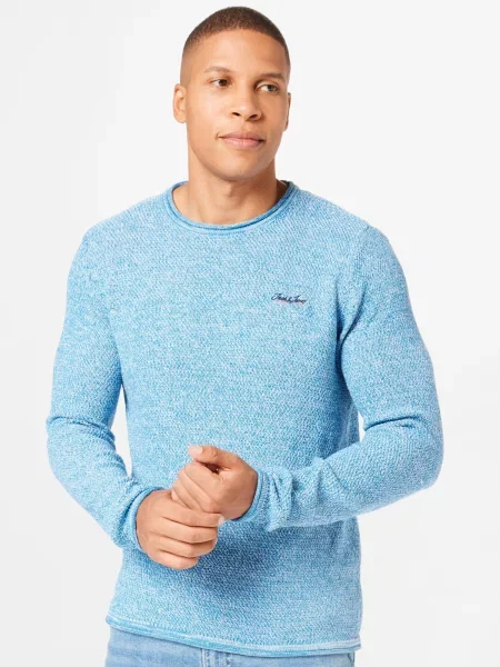 JACK & JONES Sveter JORPaul Tons nebesky modrá