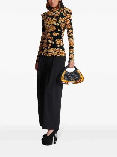 Plisuoti kelnės Balmain juoda
