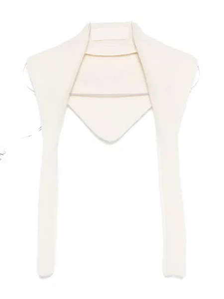 Fular Jacquemus tricotate alb