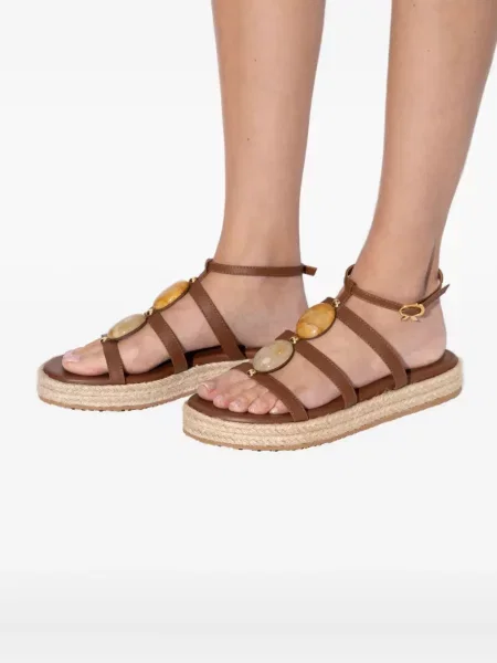 Espadrile Gianvito Rossi cu strasuri maro
