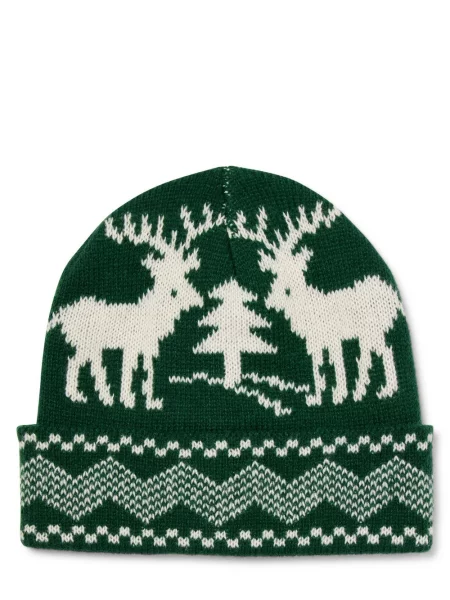 Only&Sons Czapka ONSXmas Mężczyźni zielony|biały wzorzysty ONE SIZE biała