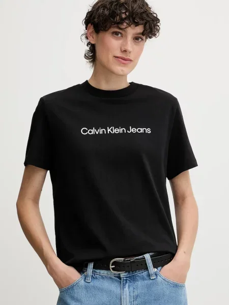 Тениска Calvin Klein Jeans дамска черно