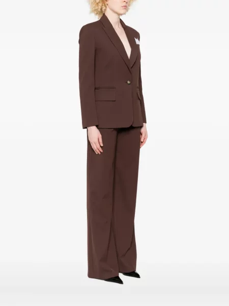 Marynarka Elisabetta Franchi z kieszeniami zapinanymi na guziki brązowa