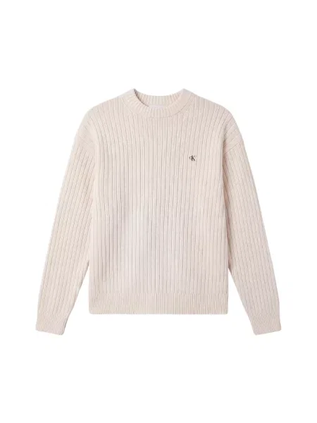 Sweter Calvin Klein Jeans ze sznurkiem beżowy