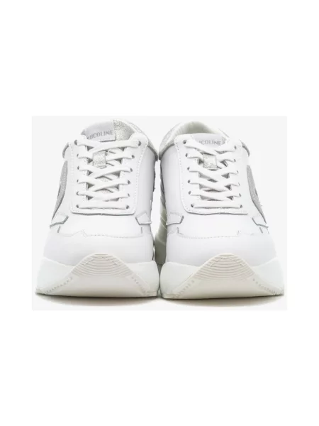 Sneakersy Rucoline sznurowane skórzane białe