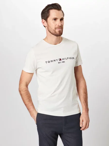TOMMY HILFIGER Majica temno modra / rdeča bela