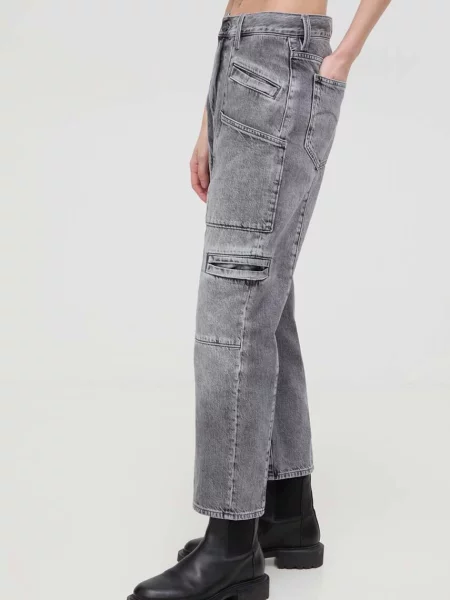 Džíny G-Star Raw high waist šedé