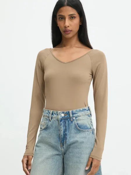 Блуза Answear.Lab дамска с изчистен дизайн кафяво