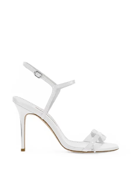 Sandale Manolo Blahnik cu funde alb
