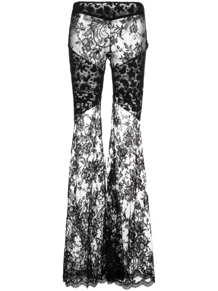 Pantaloni Roberto Cavalli din dantelă evazate negru