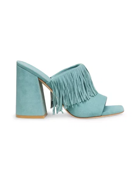 Klapki Stuart Weitzman zamszowe zielone