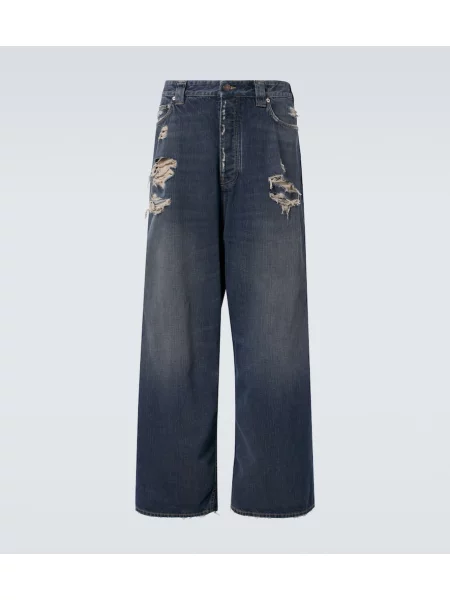 Obrabljene kavbojke Balenciaga modra