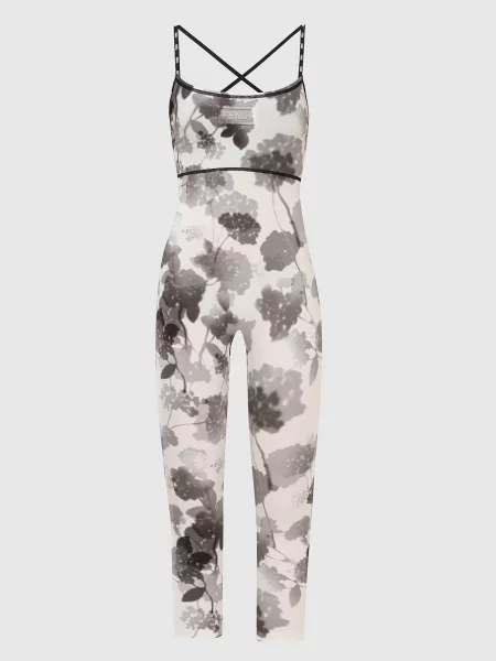 Комбінезон в квітковий принт Fendi бежевий