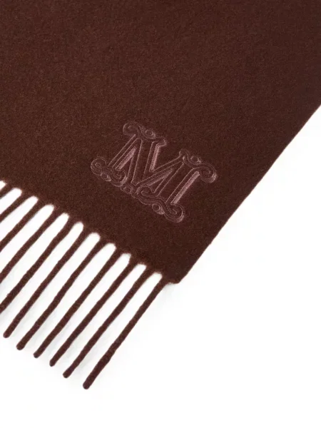 Fular Max Mara cu broderie maro