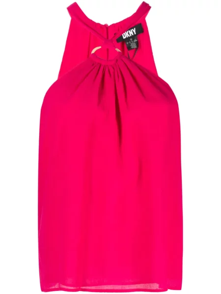 Bluză Dkny cu gât halter roz