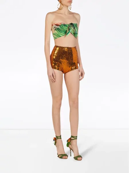 Šortai Dolce & Gabbana su blizgučiais oranžinė