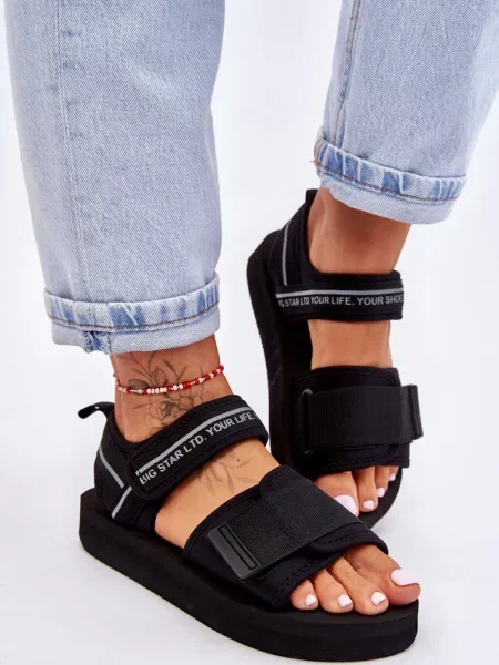 Sandale Big Star Shoes na zatvaranje na čičak crna
