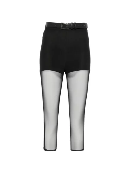 Cu centură pantaloni Vestiaire D'un Oiseau Libre plasă negru