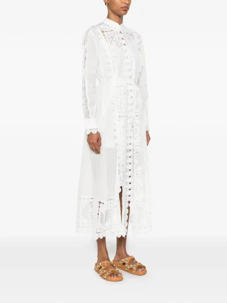 Rochie midi Zimmermann cu broderie alb