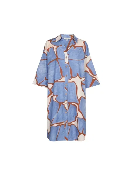 Sukienka koszulowa Marie Méro w kwiatki niebieska