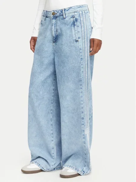 Adidas Blugi Adibreak Mid Rise Wide Leg Denim Pant deschis Wide Leg albastru