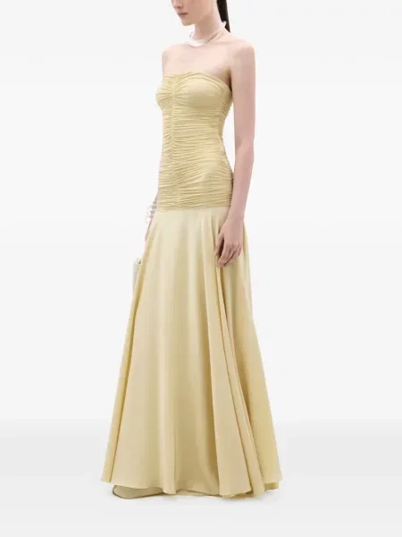Rochie maxi Silvia Tcherassi cu volane fără bretele de costum