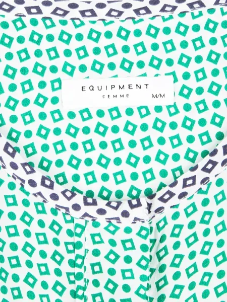 Bluză Equipment de mătase cu imagine cu imprimeu abstract verde