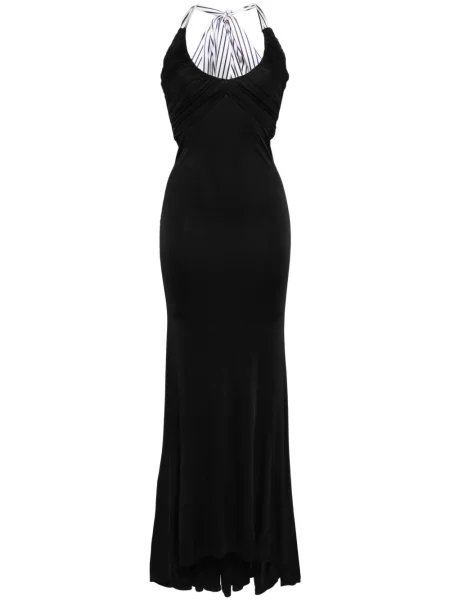 Rochie maxi V:pm Atelier din satin de costum negru