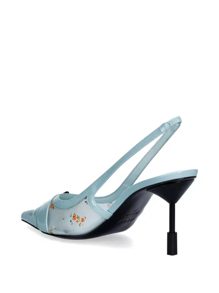 Pantofi cu toc Msgm cu model floral cu cataramă albastru