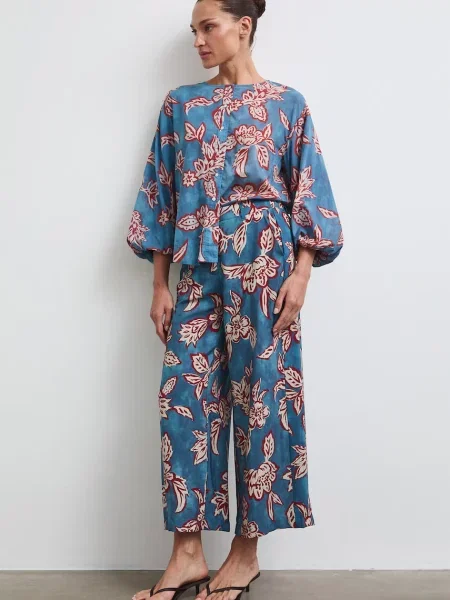 Medicine kalhoty culottes s viskózou modré