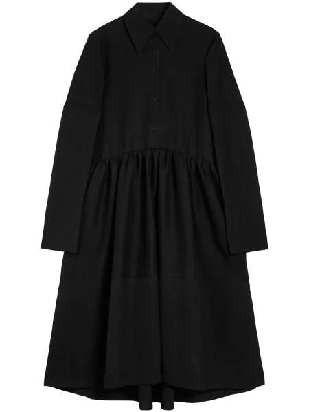 Rochie tip cămașă Jil Sander până la genunchi de costum negru