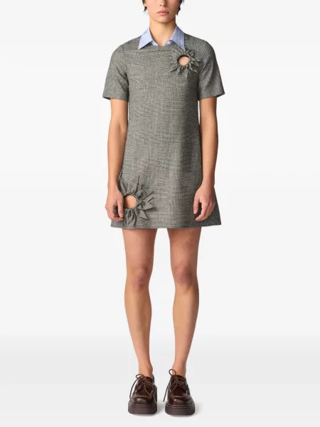 Rochie mini Monse în carouri gri