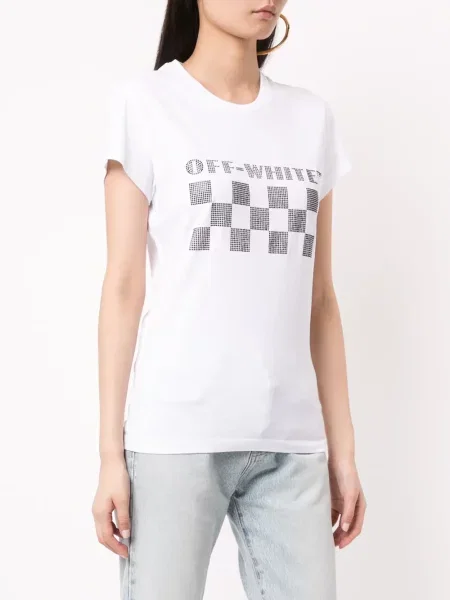 Tricou Off-white cu autograf alb