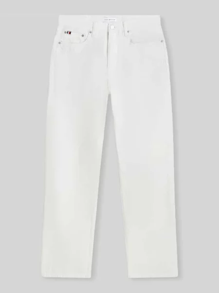 Jeans o kroju straight fit z czystej bawełny w fasonie Tommy Hilfiger białe