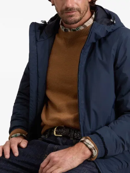 Geacă Woolrich cu glugă albastru