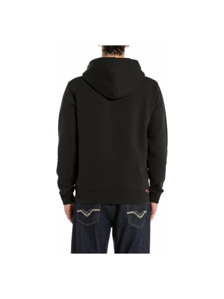 Bluza z kapturem Replay czarna