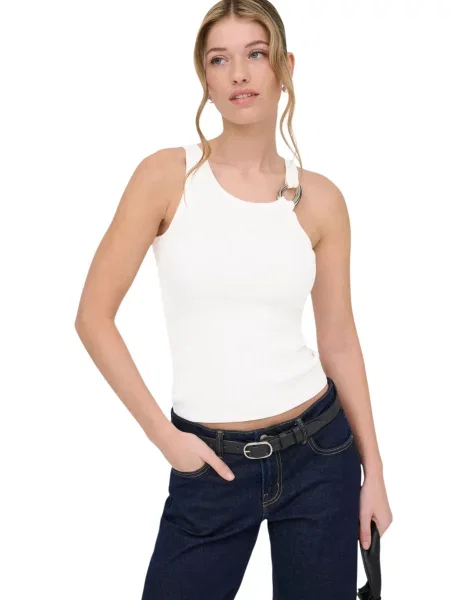 Gulerat top Only alb