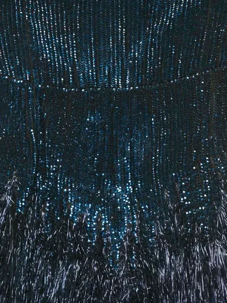 Sukienka mini Roberto Cavalli z cekinami bez ramiączek garniturowa niebieska