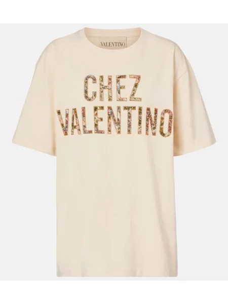 Tricou Valentino din jerseu bej
