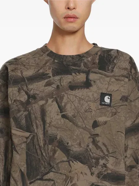 Lung tricou Carhartt Wip cu pene verde
