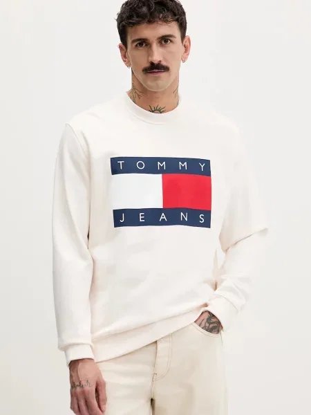 Tommy Jeans hanorac pentru bărbați din bej