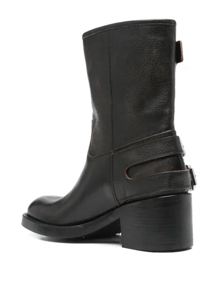 Botine Chloé din piele biker negru