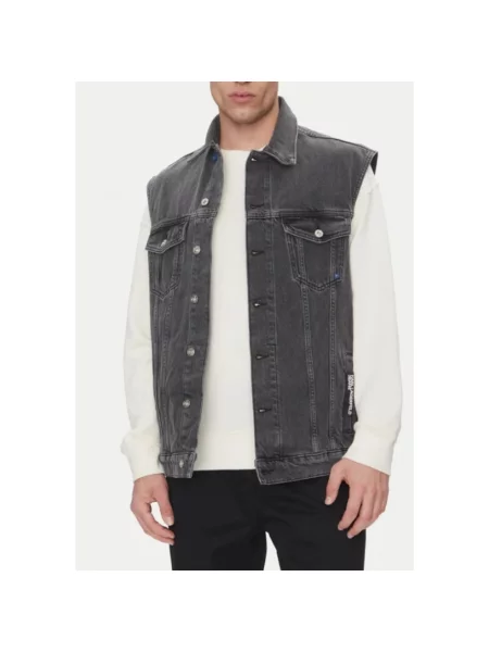 Karl Lagerfeld Jeans bezrękawnik jeansowy szara