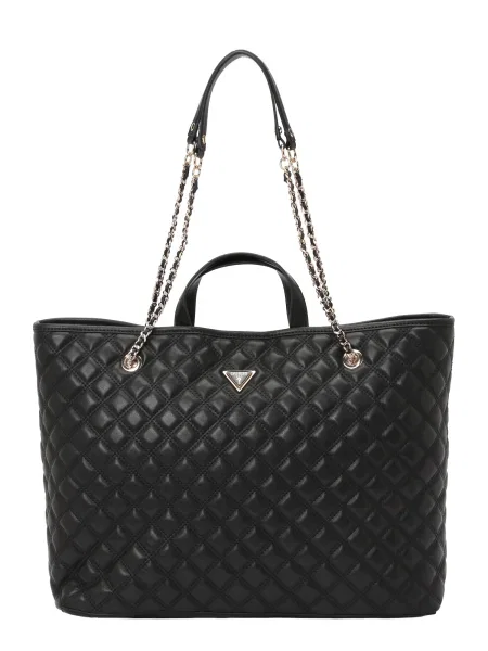GUESS Nakupovalna torba GIULLY II LARGE 2 IN 1 TOTE zlata črna